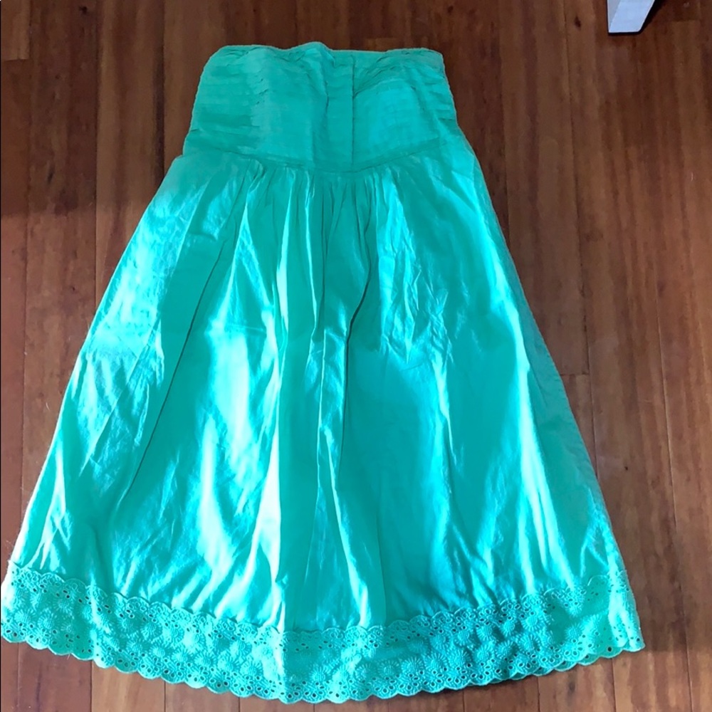 Strapless J Crew Green cotton small dress
